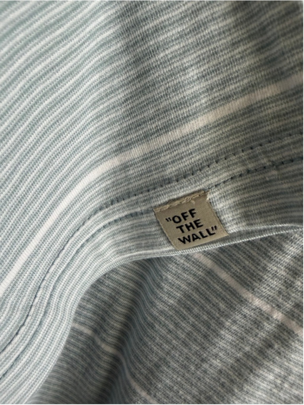 Boy's Vans Light Blue & White Striped Short Sleeve Tee L - Picture 4 of 7
